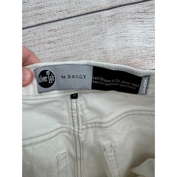 Levi's Silvertab '94 Baggy Distressed Jeans‎ Women's 31x31 White - Picture 8 of 13